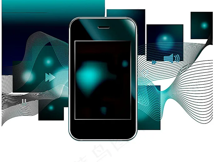 潮流花纹与智能手机eps,ai矢量模版下载