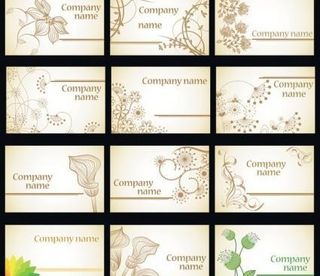 简单的花朵卡片模板矢量时尚
