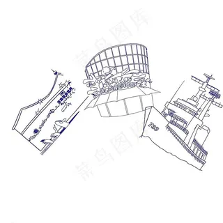 手绘名胜景区图片