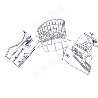 手绘名胜景区图片