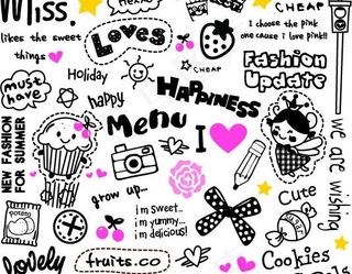 可爱的图案与英文字组合图片