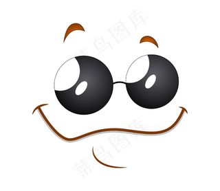 快乐卡通人脸表情和太阳镜