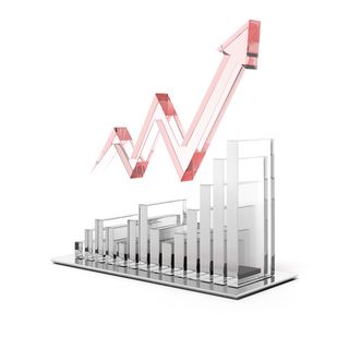 3D水晶立体折线图与条形图高清图片