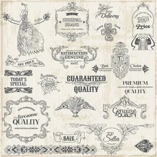  欧式复古花纹花边—矢量...