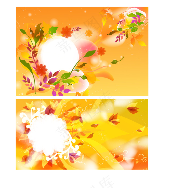 绚丽花卉背景矢量