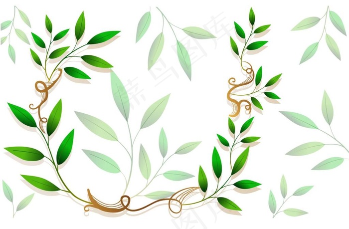 清新树藤树叶花藤