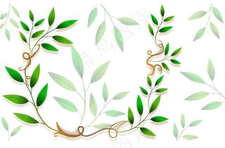 清新树藤树叶花藤