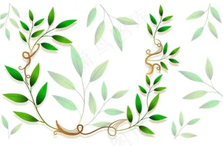 清新树藤树叶花藤