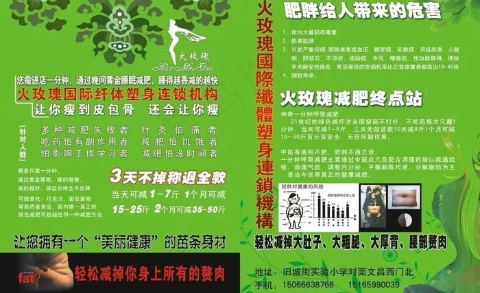 火玫瑰减肥宣传彩页图片cdr矢量模版下载