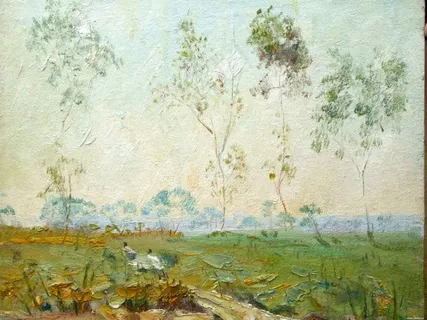 山丘美景油画素材 山丘美景油画素材