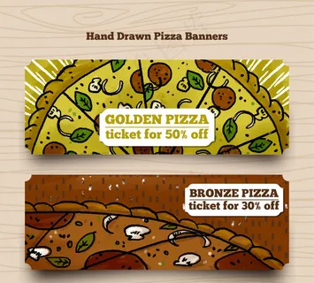手绘比萨饼横幅