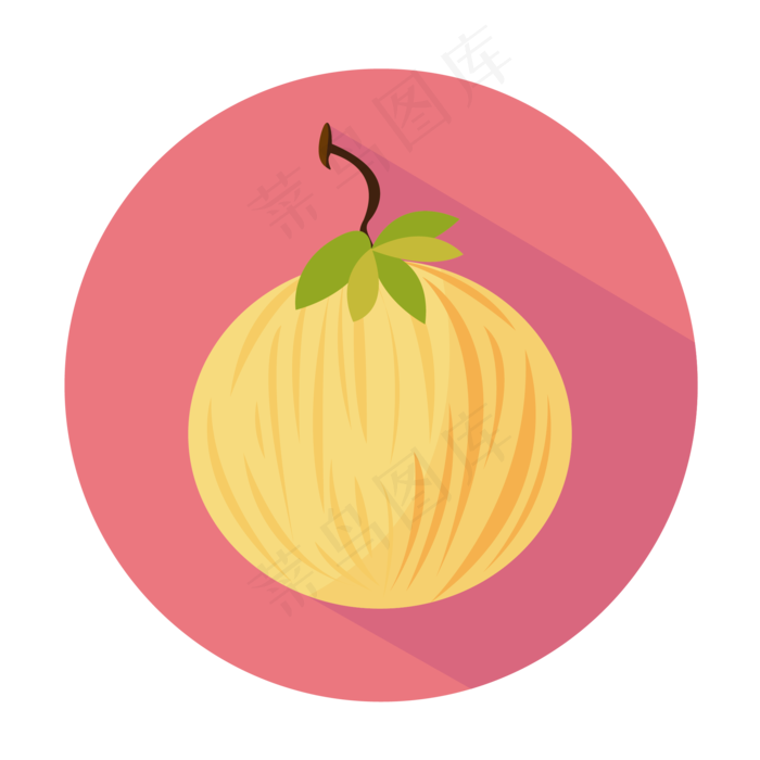 插画手绘白色香瓜甜瓜矢量元素