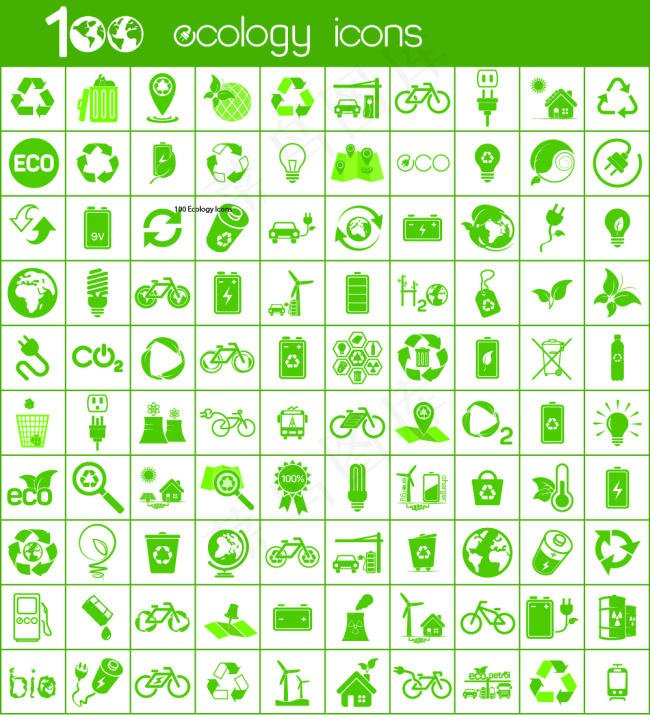 生态环境保护图标设计矢量素材