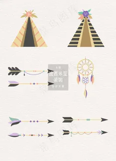 波西米亚风格装饰图案矢量素材