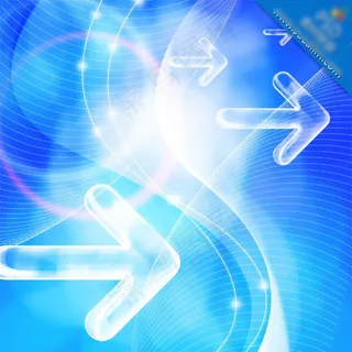 蓝色抽象水晶箭头背景素材