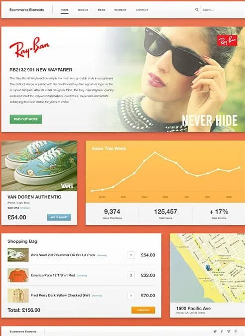 电子商务界面设计psd模版下载
