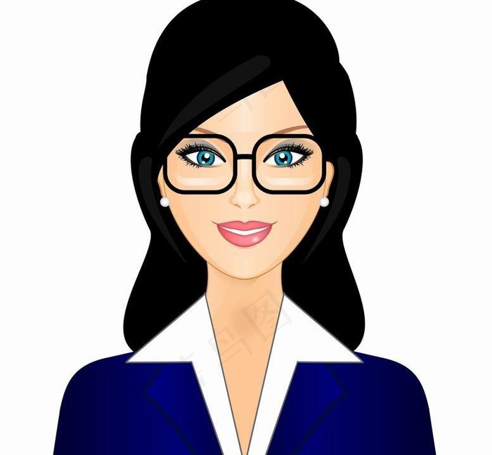 美女教师肖像图片eps,ai矢量模版下载