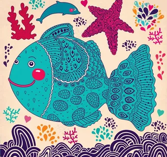卡通鱼 卡通海洋生物图片 卡通鱼 卡通海洋生物图片