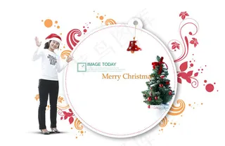 快乐圣诞美女PSD素材