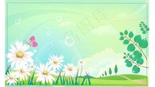 矢量春天田野风光