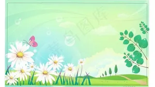 矢量春天田野风光