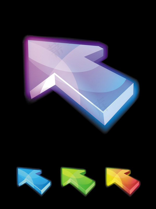 矢量彩色动感箭头素材