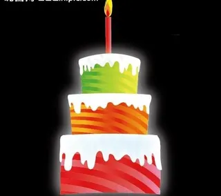 ai格式多层炫彩蛋糕