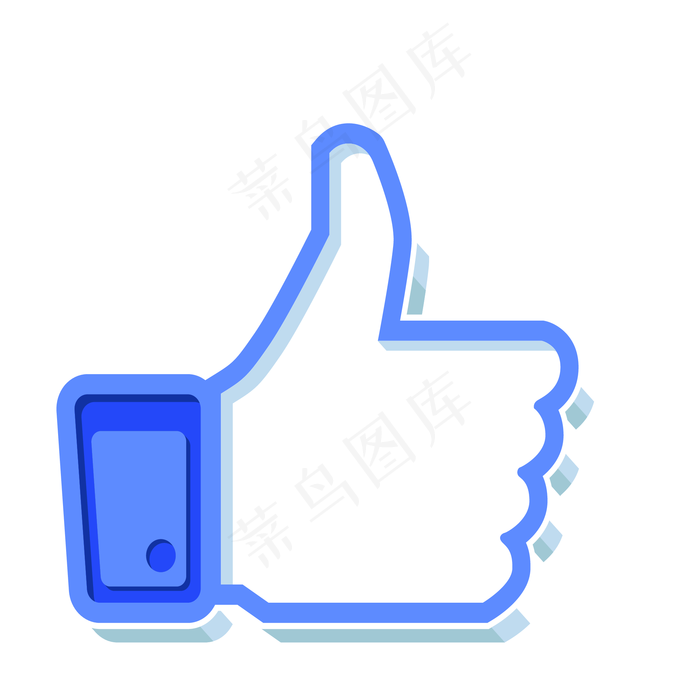 蓝色立体点赞拇指蓝色立体点赞拇指
