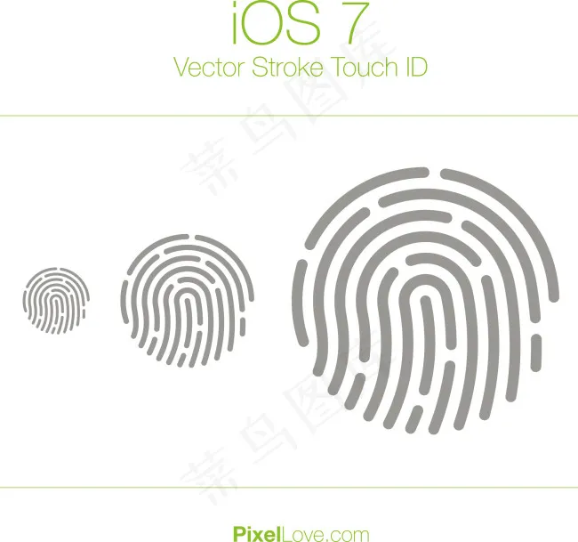 iOS指纹矢量素材eps,ai矢量模版下载