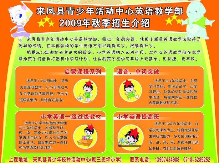 英语教学招生图片cdr矢量模版下载