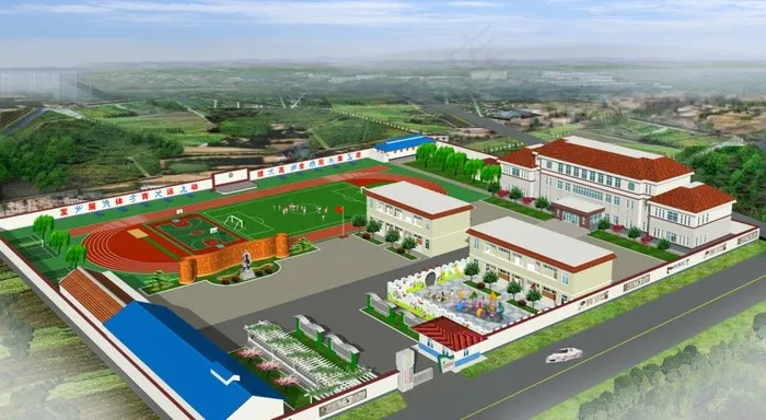 学校室外效果图图片(4331X2624(DPI:72))psd模版下载