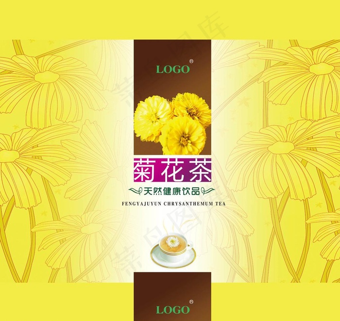 菊花茶包装图片(4134X4134(DPI:300))psd模版下载