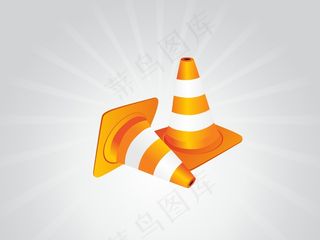 建筑符号在交通锥