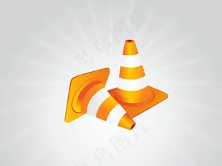建筑符号在交通锥