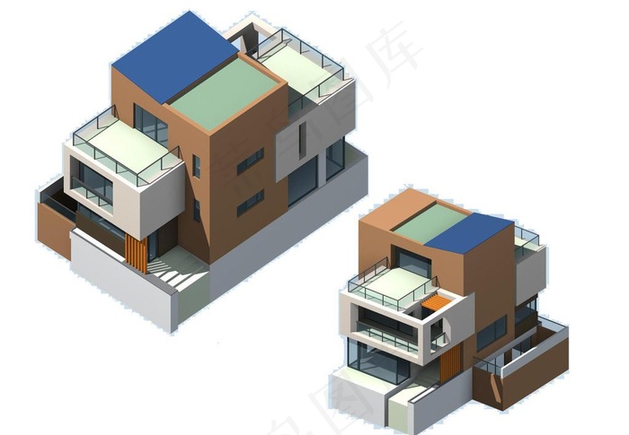 独栋别墅3d模型图片