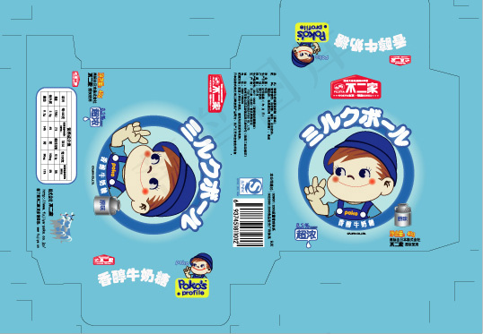 香醇牛奶糖包装ai矢量模版下载