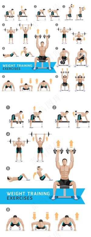 扁平化男性健身人物矢量素材