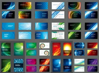 炫彩科技名片矢量图