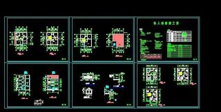 某三层私人住宅建筑设计施工图9x1...