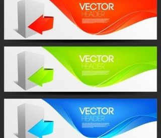 时尚的旗帜设计矢量箭头2