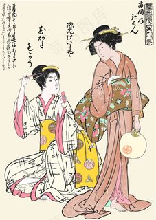 梳头的东洋仕女