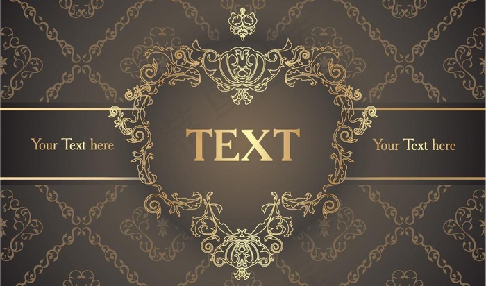 金色欧式花纹花边框图片