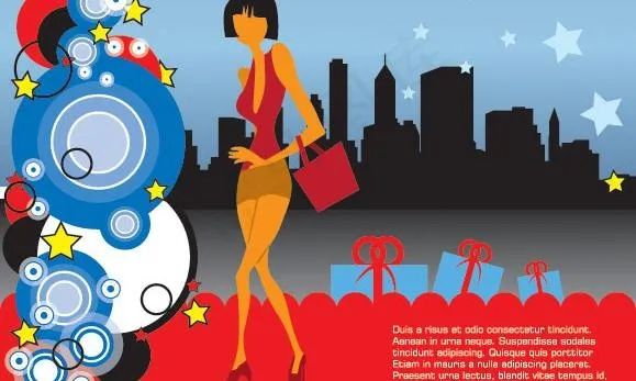 潮流时尚女性矢量素材图片eps,ai矢量模版下载