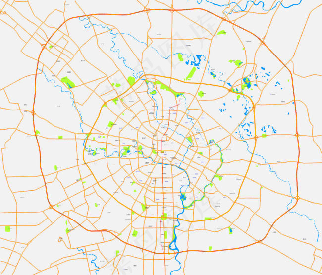 成都主干道道路地图CDR矢量图cdr矢量模版下载