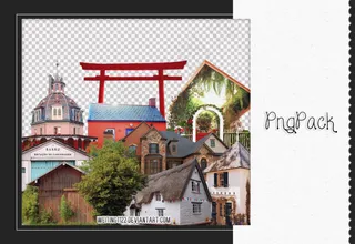 欧式建筑素材分层免扣大图