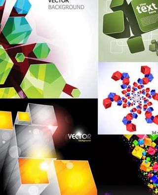 超酷立方体背景矢量素材