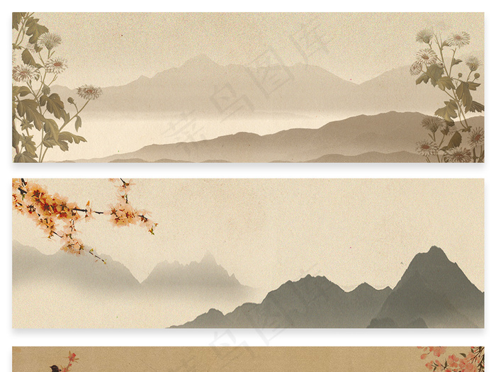 淘宝复古中国风手绘背景海报