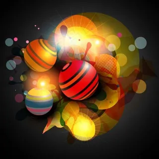 梦幻彩纹圆球背景矢量素材