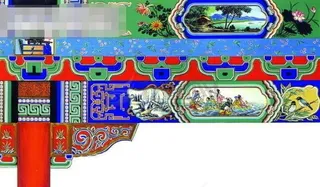 开门红 柱纹 门边 门纹 梁柱 古纹 古画 风景画 古边 民间艺术画 中国民间艺术品 中华刺绣 民间艺术 PSD分层素材源文件 中国传统元素整合图库