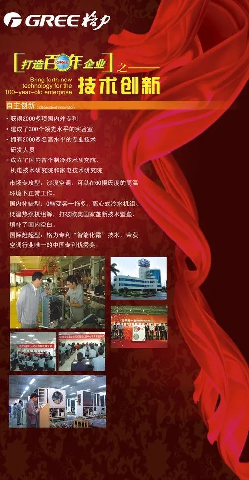 格力空调 打造百年企业之技术创新图...psd模版下载